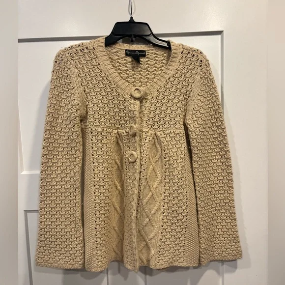 Mercer & Madison Women’s Heavy Knitt Cardigan Tan Size Small Women’s - Picture 2 of 6